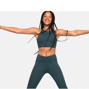 Outdoor Voices Sports Bra Racerback Cropped Bra Top Yoga Gym Running Green S